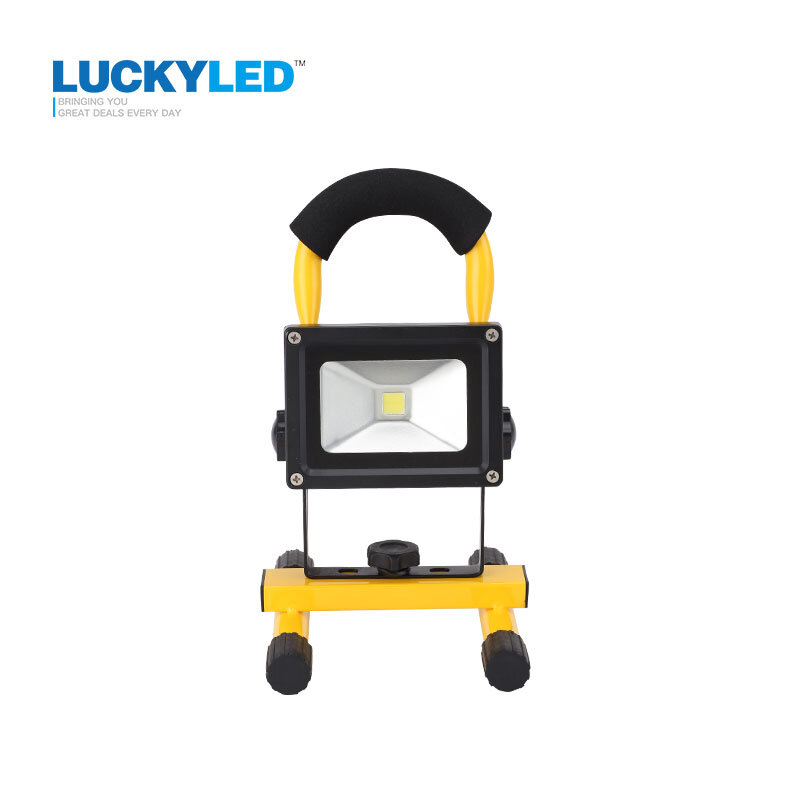 Reflector LUCKYLED de 10W y 20W recargable proyector de luz LED, foco portátil para exteriores, luz de trabajo o de Camping con cargador de coche CC