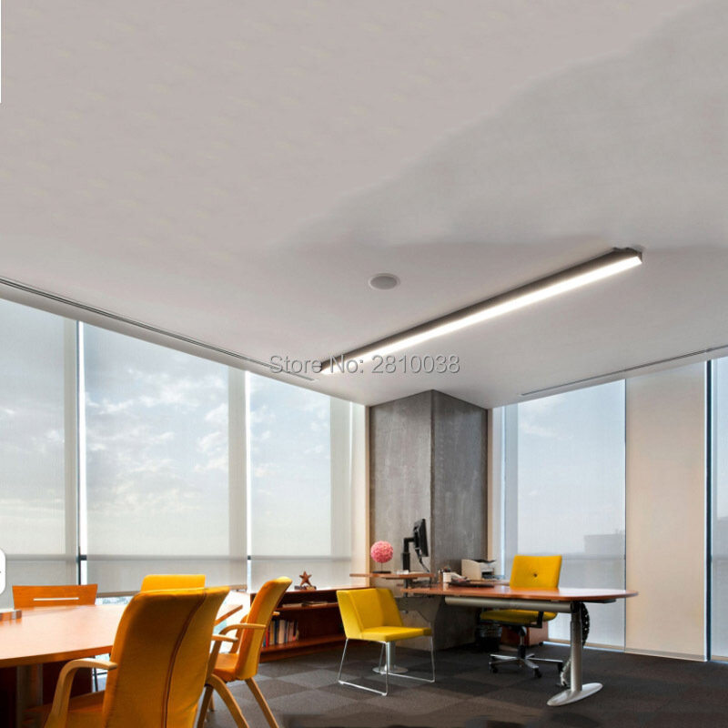 Faixa de luz led para escritório, canais e grande, perfil de alumínio em u, luzes suspensas, conjunto com 100 peças