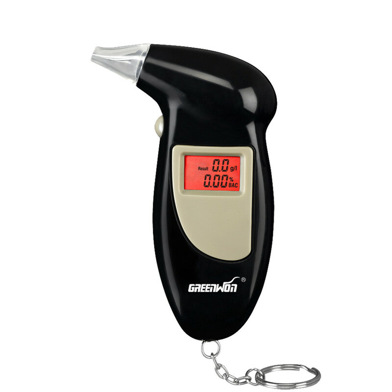 GREENWON HUALIXIN-probador de Alcohol por soplado con pantalla LED, detector de alcohol portátil, prueba de conducción, llavero, probador de sobriedad