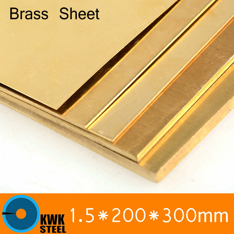 1.5 * 200 * 300mm Brass Sheet Plate of CuZn40 2.036 CW509N C28000 C3712 H62 Customized Size Laser Cutting NC Free Shipping