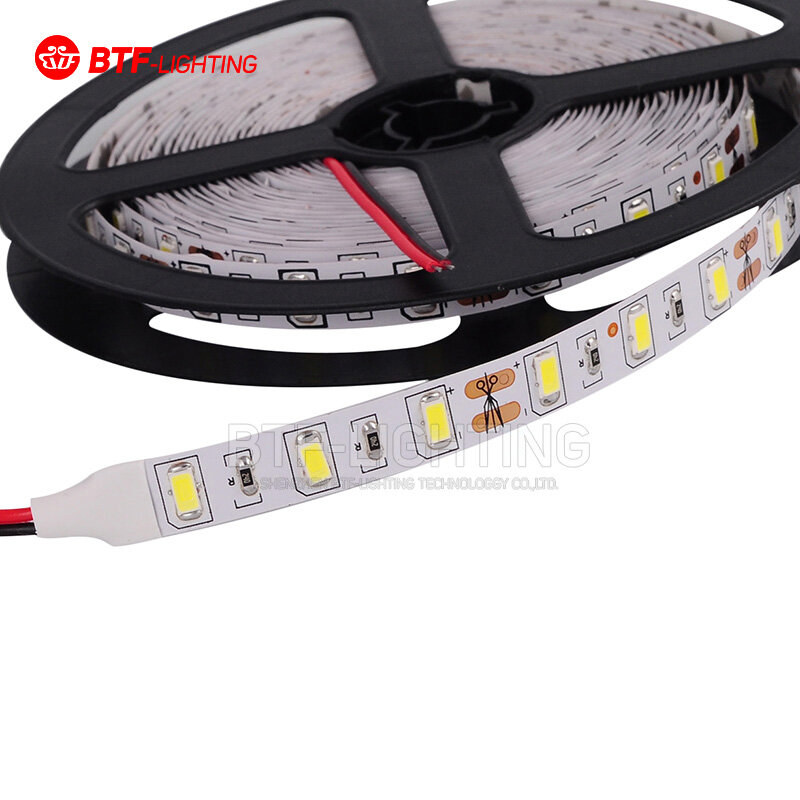 Bande lumineuse LED SMD, éclairage flexible, chaud, naturel, blanc froid, 5m, 5730 gible, plus lumineux, STOR5630, 300, 5050, 3528, 12V, 2835