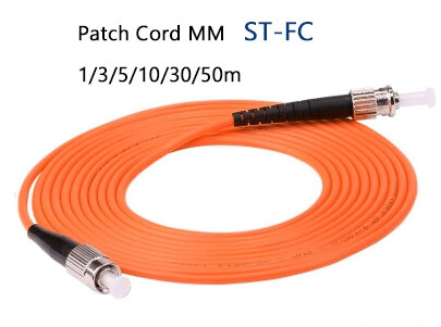 Lot de 10 cordons de raccordement pour Fiber optique ST/UPC-FC/UPC, multimode MM Simplex, 1m/3m/5m/10m/30m/50m