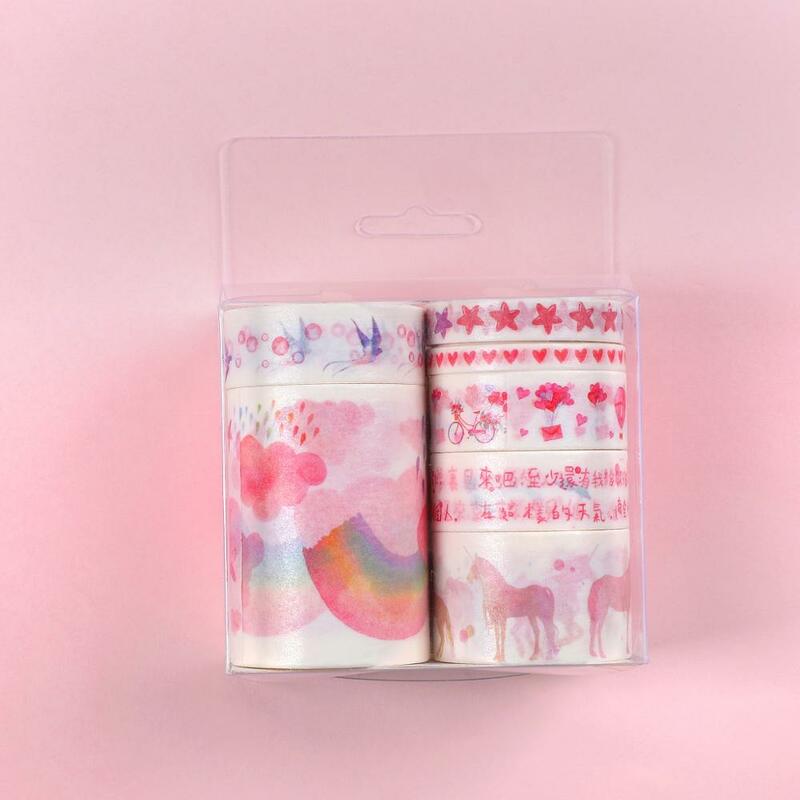 JIANWU-Conjunto de cintas adhesivas decorativas, set de 7 o 10 unidades de cinta washi para manualidades y decoración de álbumes de recortes