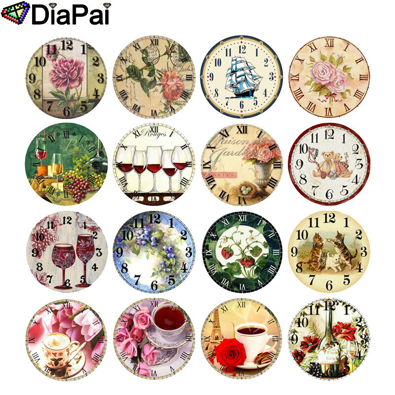 DIAPAI 5D DIY Diamond Painting Full Square/Round Drill "Flower clock" 3D Embroidery Cross Stitch 5D Decor Gift