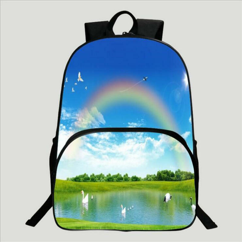 Hot 3D Printing Rainbow Butterfly pattern children's schoolbag 1-3 grade primary school backpack Boys Girls school bags 16 inch