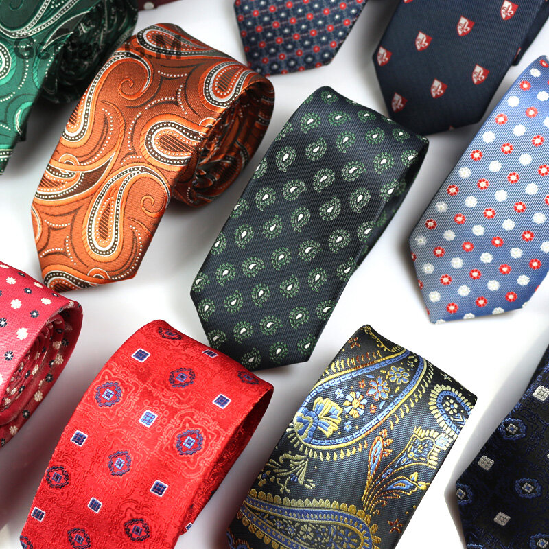 Cravate de cou pour hommes, nouvelle mode, pour mariage, classique, rayé, Jacquard, accessoires