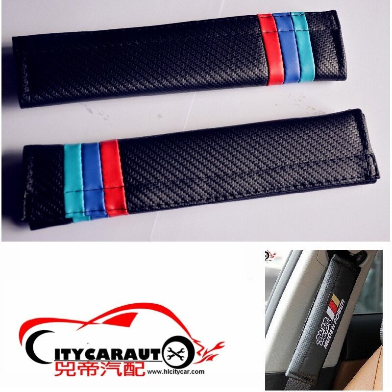 CITYCARAUTO-cinturones de seguridad de fibra de carbono para coche, cubierta de cinturón de seguridad acolchada, apta para todos los coches, universal