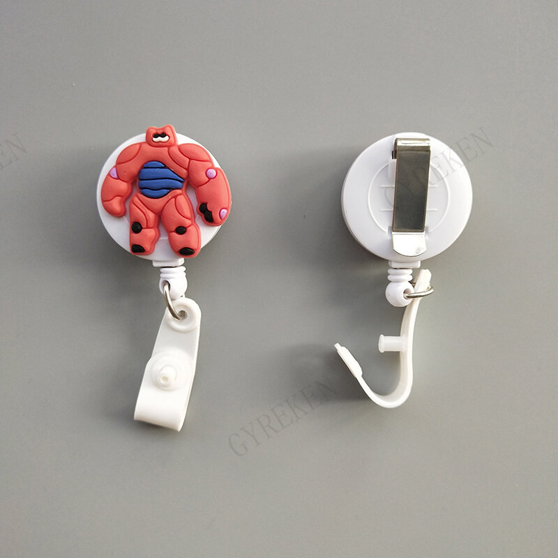 40Pcs Mini Kawaii Retractable Badge Reel High Quality Acrylic Cartoon Nurse Badge Reel Holder Pull ID Card Badge Holder K043