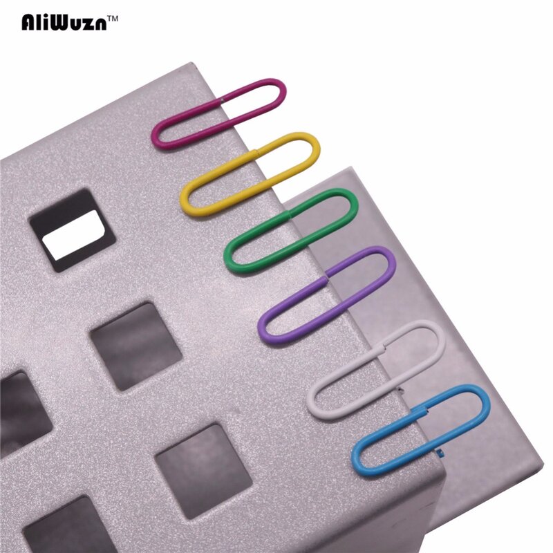 100 Pcs Pins Paper Clip Holder Dispenser Bulticolor Pinch Clips Hair pins Fine Office School Binding Supplies 28*8mm