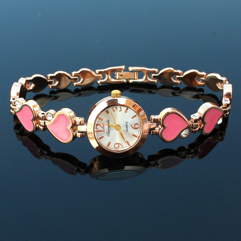 Chaoyada-Reloj de pulsera de cuarzo con correa de corazón para mujer, accesorio de moda Popular, reloj de pulsera para vestido, O25