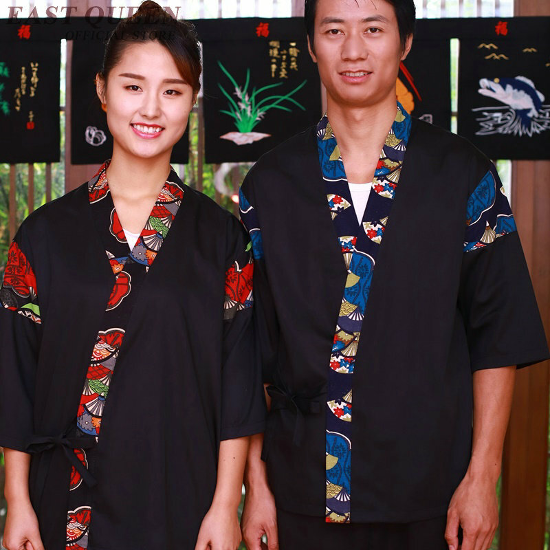 Japanse Restaurant Uniformen Sushi Kostuum Sushi Chef Uniform Accessoires Chef Jackt Ober Serveerster Catering Kleding DD1028