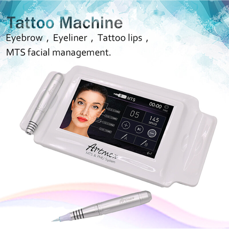 Artmex V8 Permanent Makeup Tattoo Machine  Eye Brow Lip Rotary Pen Digital Electric MTS PMU System Makeup Machine
