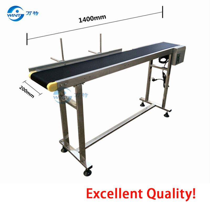 Hot Sale Stainless Belt Conveyor For Inkjet Printer 200mm*1400mm 120W Transport Motor Driven 0-28m/Min Speed