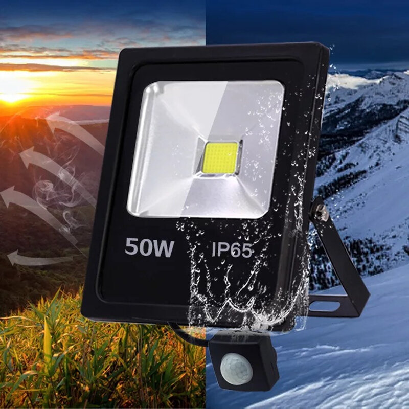 Reflector LED con Sensor de movimiento, foco exterior impermeable IP65, 10 W, 30 W, 50 W, 220 V