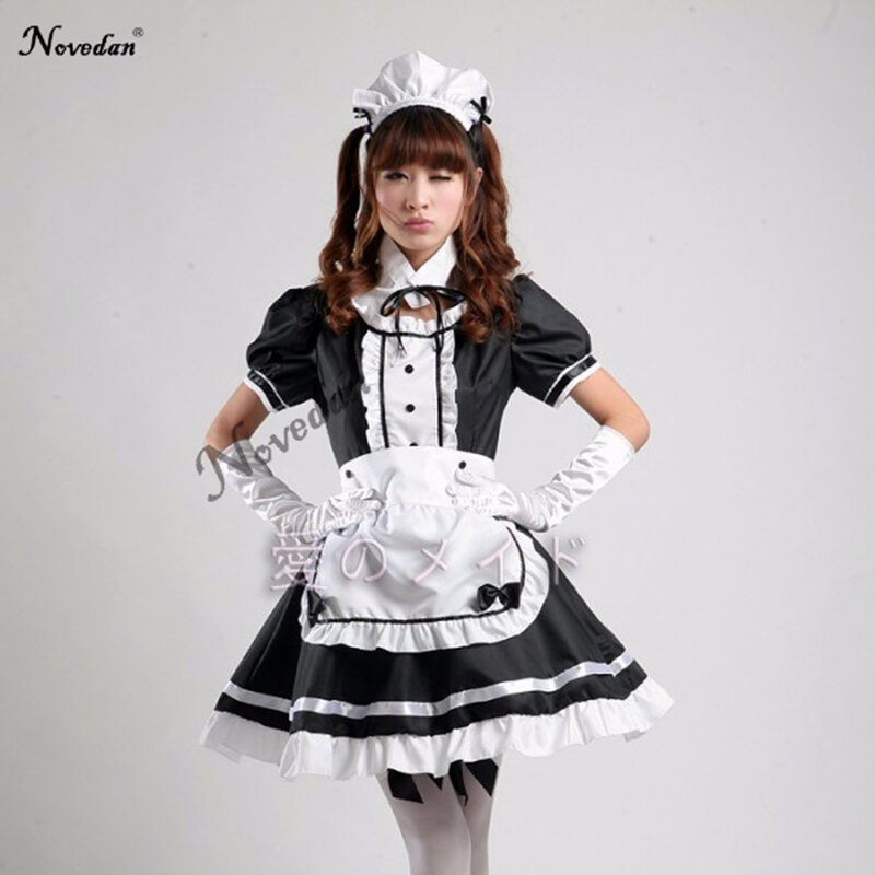 Sexy French Maid Costume Sweet Gothic Lolita Dress Anime Cosplay Sissy Maid Uniform Plus Size Halloween Costumes For Women
