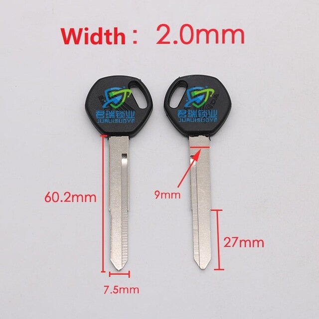 JG018 For Honda key embryos with left and right Longth 60.2mm (10pcs) Free Shipping