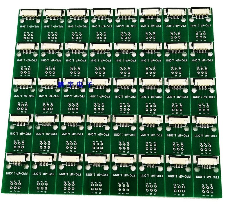 Free shipping 10pc FFC FPC 6PIN transfer board with connector FFC to DIP 2.54 adapter board 1mm 0.5mm pitch pcb double sided