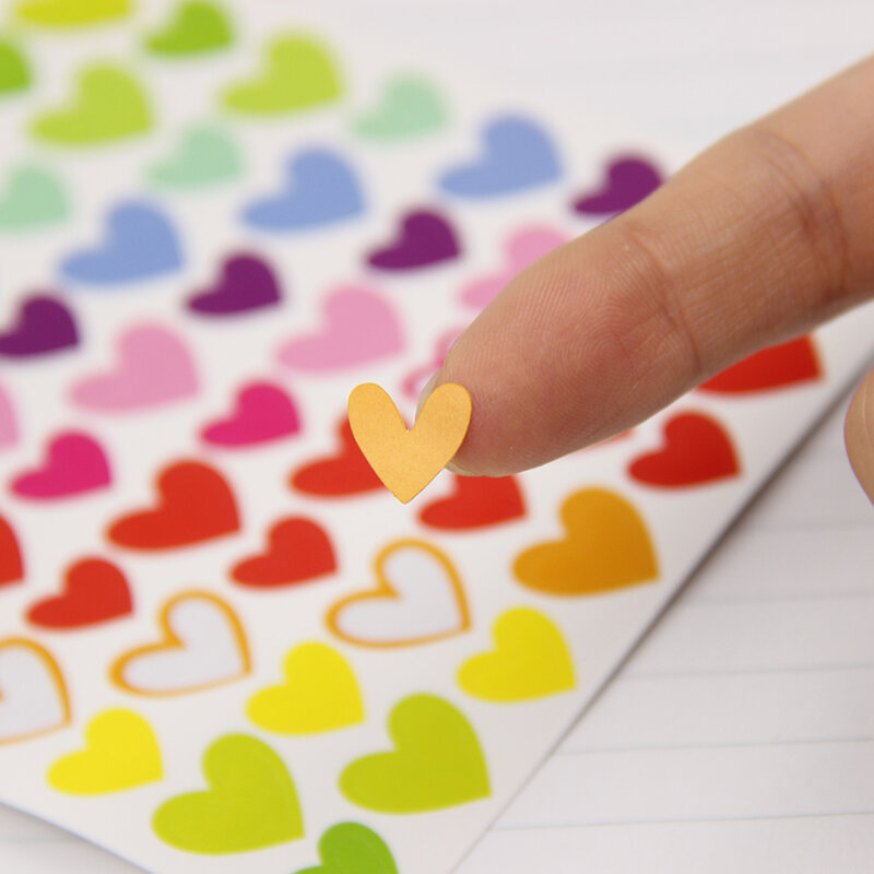 6 ورقة/مجموعة نقاط ملونة جديدة ستار القلب ورقة ملصق DIY بها بنفسك متعددة الوظائف الديكور القرطاسية ملصقات مكتب اللوازم المدرسية