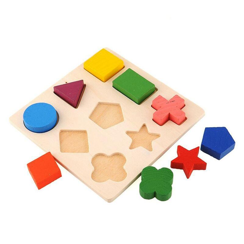 Vitoki 1 pc 3D Shapes Puzzles Wood Toys Natural Wood Pluzzles Baby Nest Learning Shapes Puzzles Educational Toy For Children