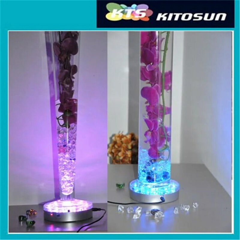 80 pieces/ Lot 6 Inch Rechargeable&3AA Battery  Powered Wedding Decoration Under Vase Light Hookah Base Lighting