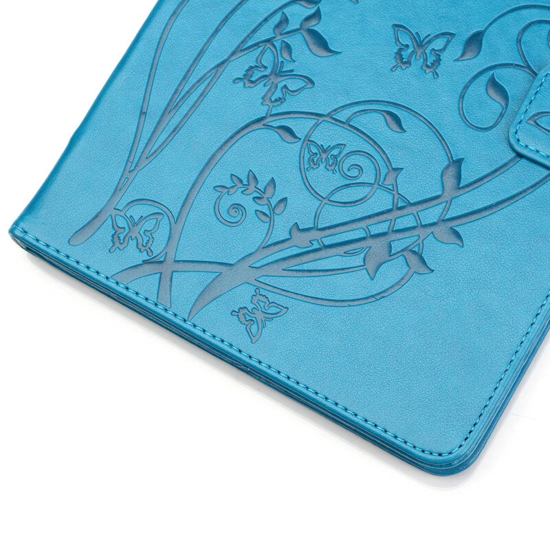 Tablet t560 funda para samsung galaxy tab e 9.6 "moda borboleta emboss couro flip wallet capa coque escudo pele suporte