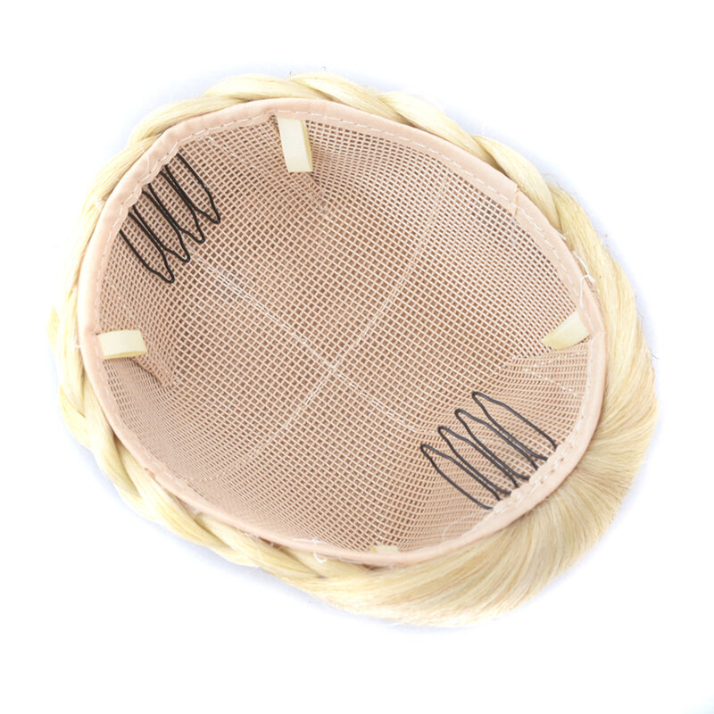 Gres Haar Brötchen für Frauen Clip In Haar Hochsteckfrisur Blond Hohe Temperatur Faser Synthetische Haarteile für dame