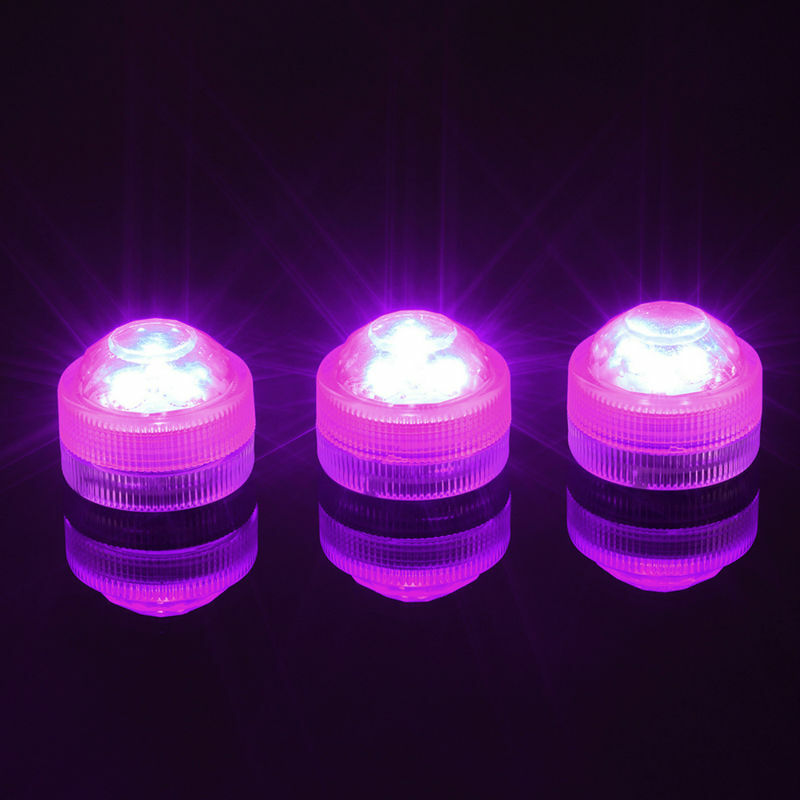 Luz LED de acento impermeable con batería, Triple luz LED sumergible con control remoto para decoración de bodas, 10 unids/lote