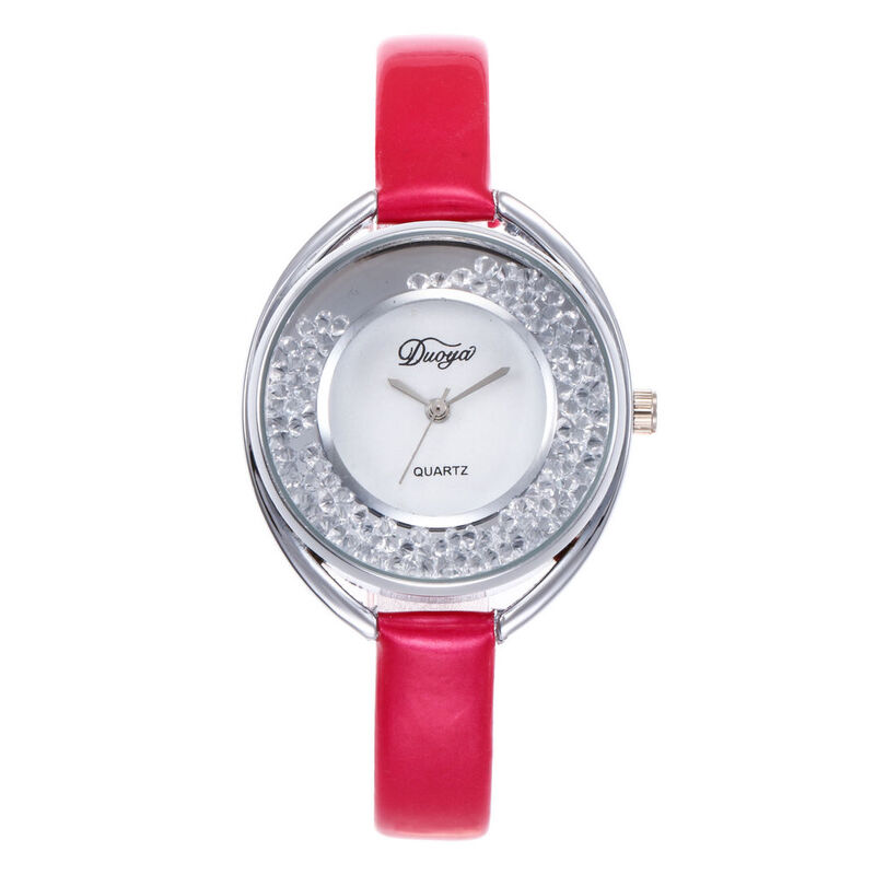 Nuevo reloj de mujer, reloj de cuero con diamantes de imitación, con correa fina, relojes de moda para mujer, relojes de cuarzo bayan kol saati reloj