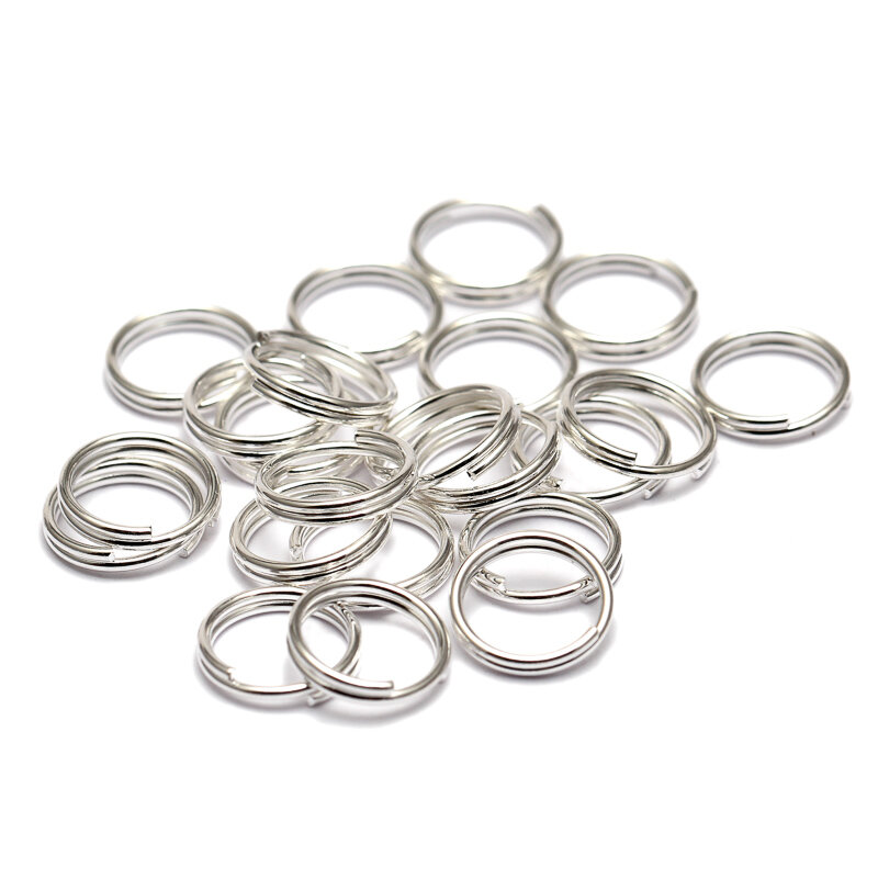 anello portachiavi accessori portachiavi fai da te split ring 200 pz/lotto 5 6 7 8 10 12 14 mm anelli di salto aperti doppi anelli anelli spaccati di colore dell'oro connettori per la fabbricazione di gioielli