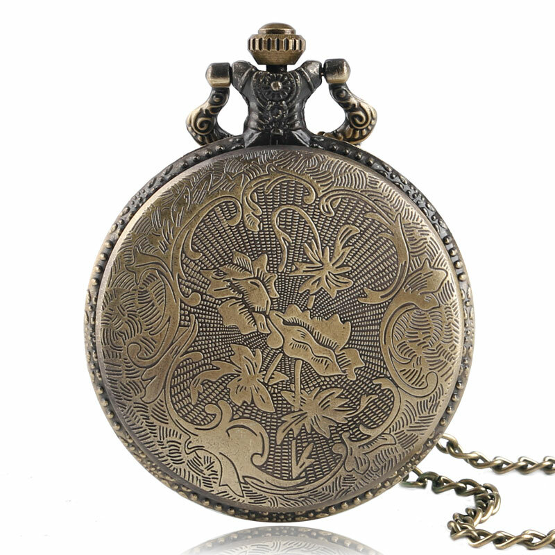 Модные полностью металлические алхимики медные кварцевые карманные часы Мужские Винтажные ожерелья женские модные часы бронзовые часы детский подарок