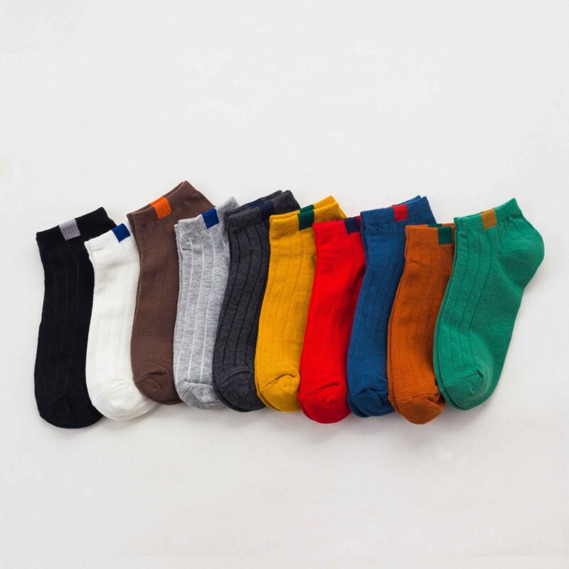 Осенние женские хлопчатобумажные носки короткие имитация стандартная ткань дезодорант впитывающие пот теплые корейские студенческие пов...