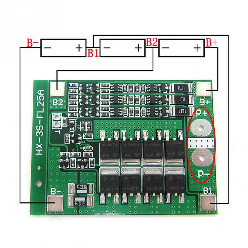 BMS 팩 PCB 보호 보드 밸런스 집적 회로 전자 모듈, 리튬 이온 리튬 18650 배터리 액세서리, 3S 30A, 12 V