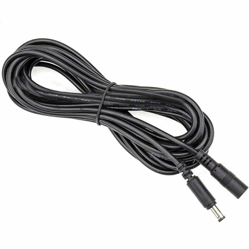 Cable de extensión de alimentación DC12V, conector macho a hembra de 2,1x5,5mm para cámara de seguridad CCTV, Color negro, 16,5 pies, 5M, 10m, cable de alimentación