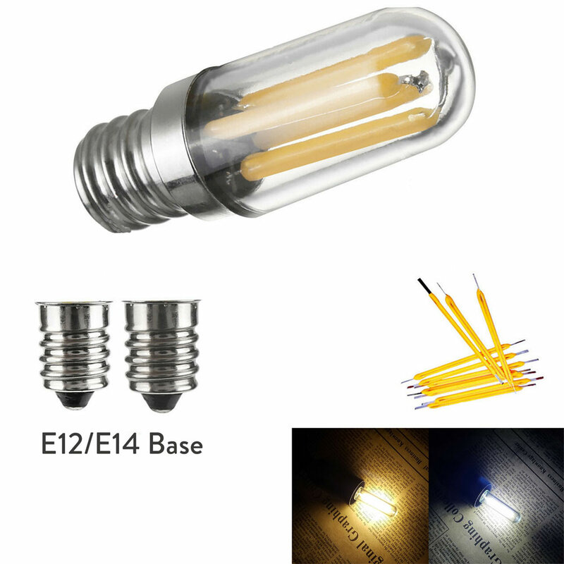 Mini E14 E12 LED nevera congelador filamento luz COB bombillas regulables 1 W 2 W 4 W lámpara cálida/ iluminación de lámparas blancas frías