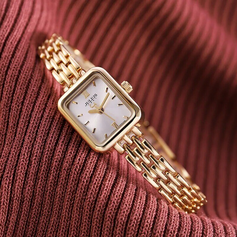 Top Julius Mini Lady Damen uhr Japan Quarz elegante Mode Stunden Uhr Kleid Armband Kette Schulmädchen Geburtstags geschenk