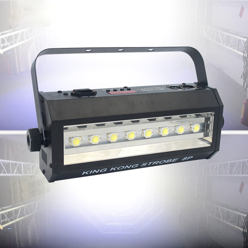 LED DJ światło stroboskopowe 200W potężny 8 szt. 25W LED silny biały lampy błyskowe DMX kontrola dźwięku stroboskop dla Disco DJ Bar Club