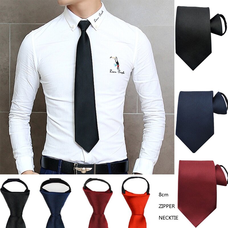 VEEKTIE однокнопочный галстук на молнии галстук для мужчин ленивый шейный платок строгий смокинг Свадебный костюм для вечеринки предварительно завязанный платок черный синий деловой