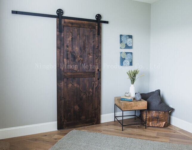 Dimon-Herrajes para puertas corredizas de madera, DM-SDU de acero al carbono, Color negro, estilo americano personalizado, 7209