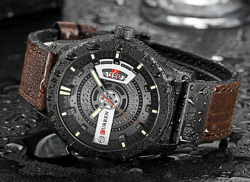 Luksusowy zegarek marki CURREN mężczyźni wojskowy sport zegarki męski zegarek kwarcowy z datownikiem człowiek dorywczo skórzany zegarek na rękę Relogio Masculino