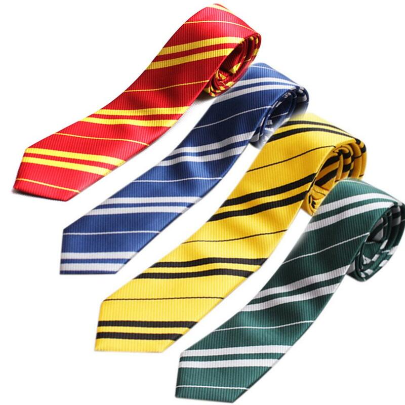 (100 pieces/lot) Wholesale Polyester Striped Gryffindor Slytherin Ravenclaw Hufflepuff Four College Tie Harris Costume
