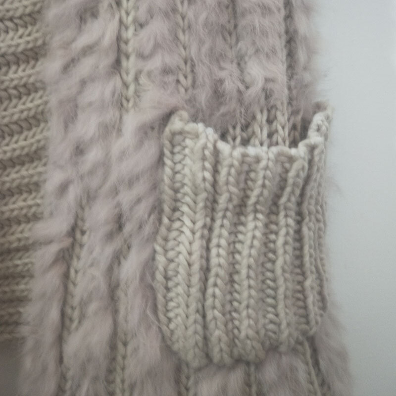 女性用の本物のウサギの毛皮のベスト,モンゴルの羊の毛皮の襟が付いた長い伸縮性のあるニットの毛皮のベスト,女性用の毛皮のジャケット,2019年春のファッション