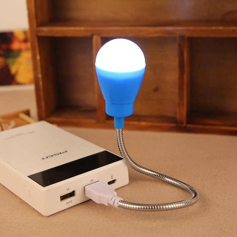 Mini bombilla LED Flexible USB portátil, lámpara de noche para lectura, cabecera, portátil, Notebook, PC