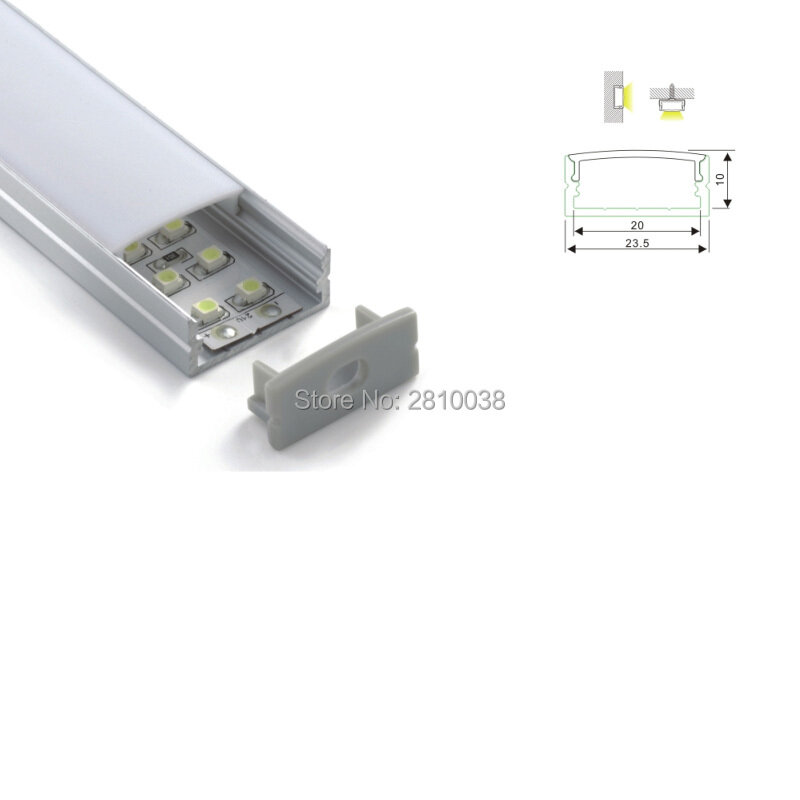 500 X 1M Sets/Lot 24mm wide cover line led aluminum profile and U-shape 10mm deep extruded led housing for surface mounted lamp