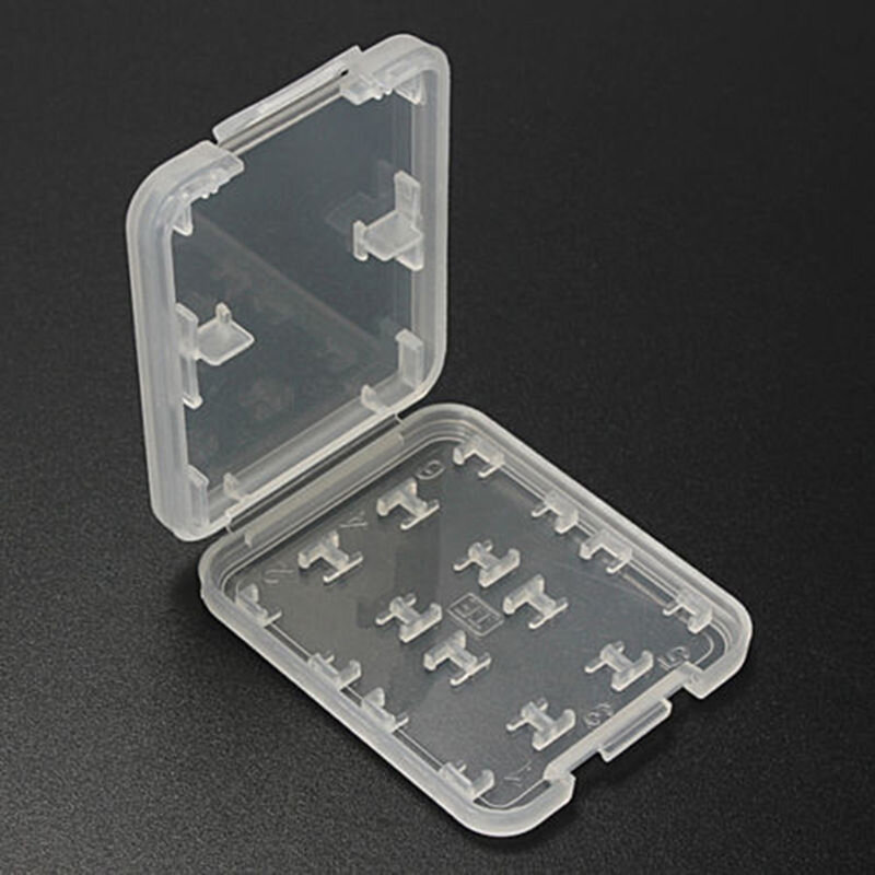 1 PC 8 in 1 ผู้ถือ Protector พลาสติกโปร่งใส MINI สำหรับ SD SDHC TF MS การ์ดหน่วยความจำกล่องกระเป๋า