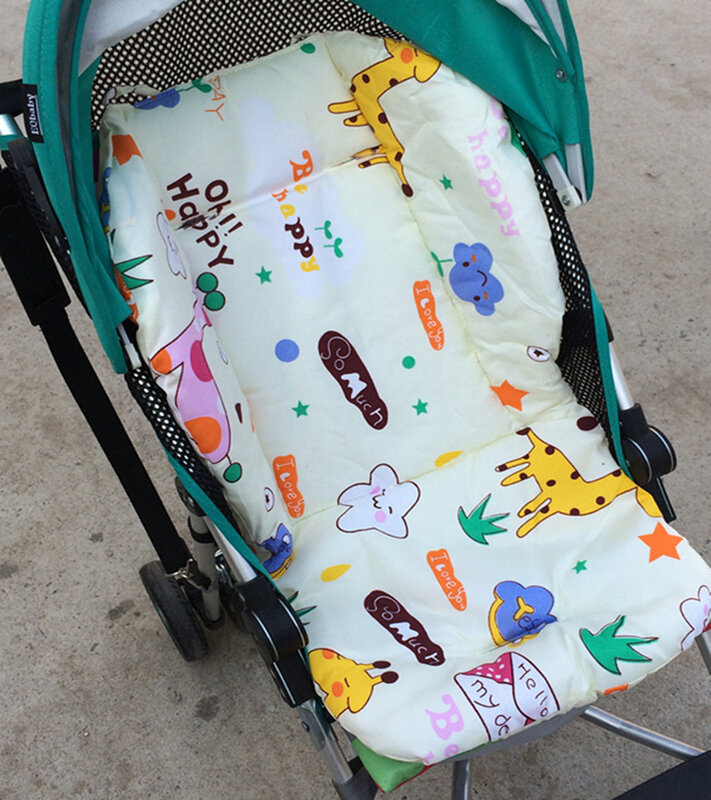 Cojín de cochecito de bebé de dibujos animados, forro acolchado, funda de asiento de cochecito de bebé, alfombrilla de algodón, almohadilla de asiento de cochecito para 1-2 años