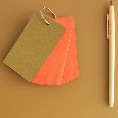 XRHYY Pengikat Cincin Mudah Balik Kartu Flash Kartu Indeks, 50 Halaman Unruled Kosong Putih, 2 Pack (Orange)