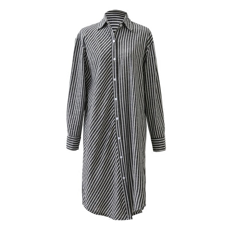 Chemises à rayures irrégulières pour femmes, chemisier ample surdimensionné à grand col rabattu, Style BF, 2019