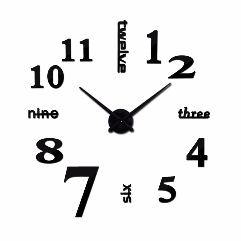 New arrival zegary kwarcowe modne zegarki 3d prawdziwe duży zegar ścienny lustrzane naklejki diy dla wystrój salonu zegary