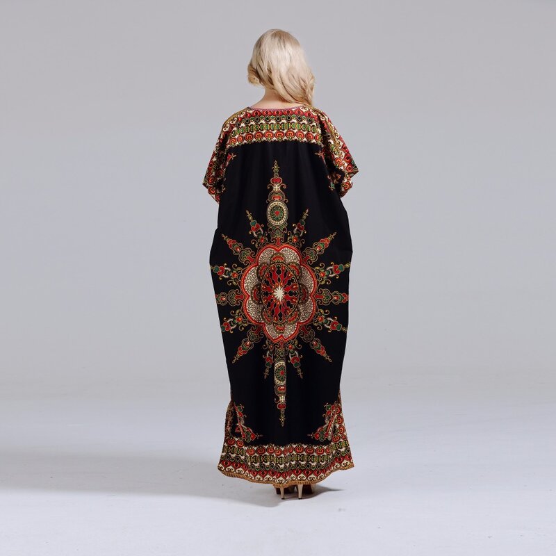 Новое поступление, женское платье Дашики из 100% хлопка с Африканским принтом, потрясающее элегантное Африканское женское платье