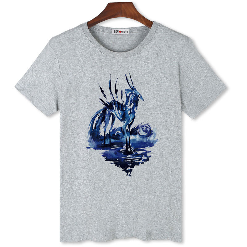 BGtomato, новый дизайн, художественная футболка, ручная печать, модная футболка для мужчин, Повседневная рубашка